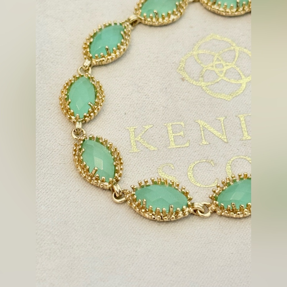Kendra Scott Jana Bracelet in Gold with mint green stones - Picture 4 of 6